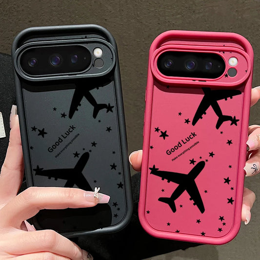 Airplane Printed TPU Case For Google Pixel 8 7 Pro Pixel 9 Pro XL Shockproof Soft Silicone Phone Cover For Google Pixel 7A 8A