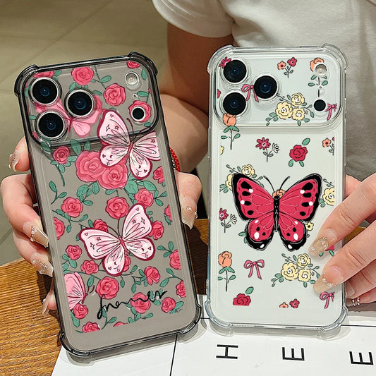 Beautiful Butterfly Pattern Phone Case For iPhone 17 Pro Max Air 16 15 Pro Max 14 13 12 Pro Max 11 Transparent Soft TPU Cover