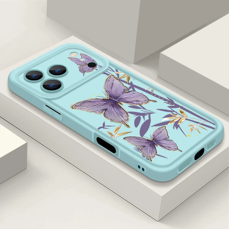 Soft TPU Phone Case For iPhone 17 Pro Air 16e 15 16 Pro Max 14 16 Plus 13 12 Pro Max Purple Butterfly Pattern Silicone Cover