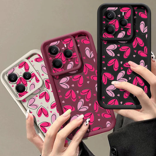 Pink Love Hearts Printed TPU Phone Case For Xiaomi 14T Pro For Xiaomi 13T 11T Pro Shockproof Soft Silicone Back Cover Cases