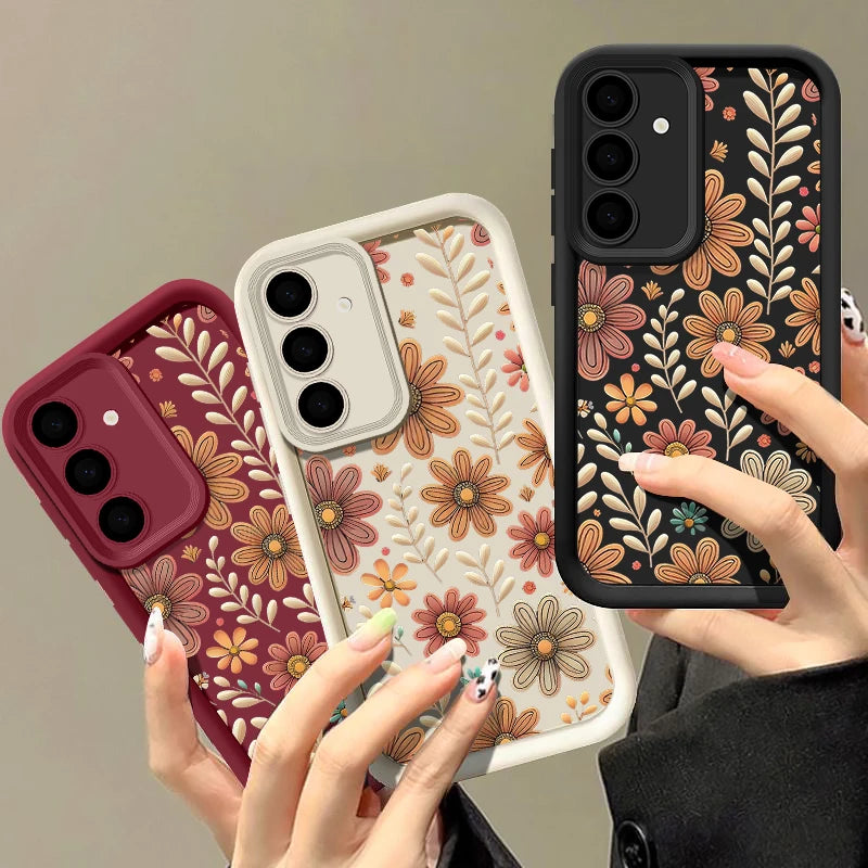 Cartoon Sunflower Print Case For Samsung Galaxy A17 A57 A56 A16 A55 A15 A37 A35 5G S26 S25 S24 Ultra S23 S24 FE TPU Phone Cover