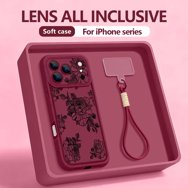 Wrist Strap Lanyard Phone Case For iPhone 17 Pro Max Air 16E 16 14 15 Pro 12 13 Pro Max 11 Black Butterfly Pattern TPU Cover