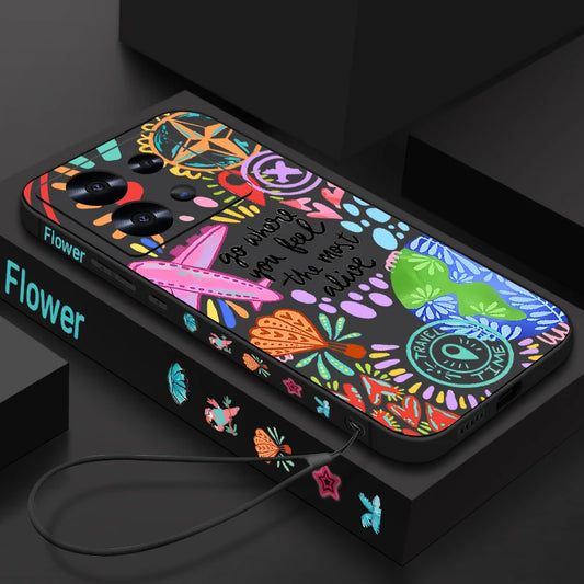 Wrist Lanyard Slim TPU Phone Case For Xiaomi Poco X6 X5 Pro Poco M6 Pro C65 Shockproof Creative Pattern Soft Silicone Back Cover