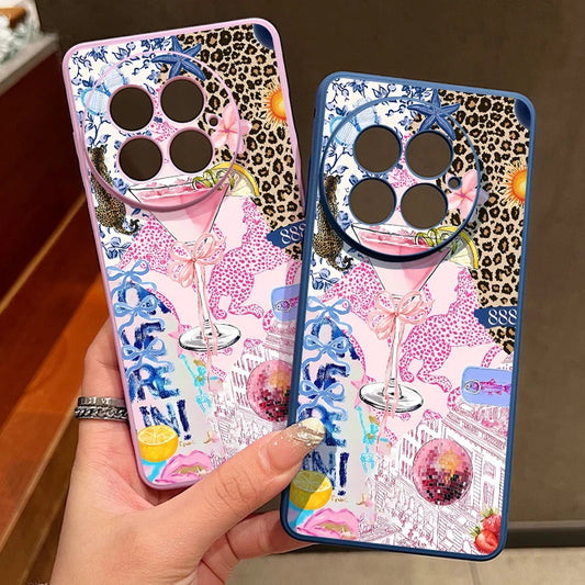 Lanyard Soft TPU Phone Case For OnePlus 15 13 13T 12 13R 12R 11R Leopard Print Pattern Cover For OnePlus Nord 5 Ace 5 3 2 5G