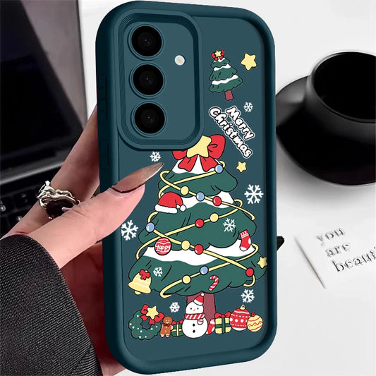 Christmas Tree Case For Samsung Galaxy A56 A55 A54 A15 A16 A36 A35 A25 5G S23 S24 FE S25 Edge S22 S24 Ultra Soft TPU Phone Cover