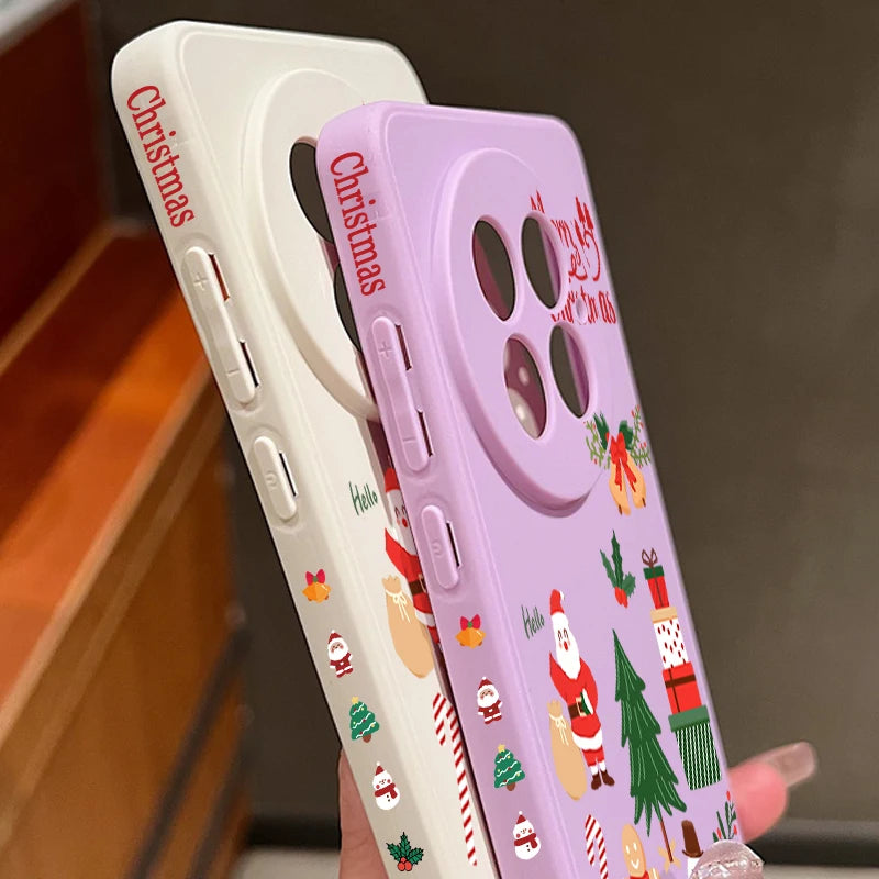 Merry Christmas Pattern Silicone Phone Case For OnePlus 13 12 13R 12R 11R 5G Shockproof Soft TPU Cover For OnePlus Ace 5 3 2