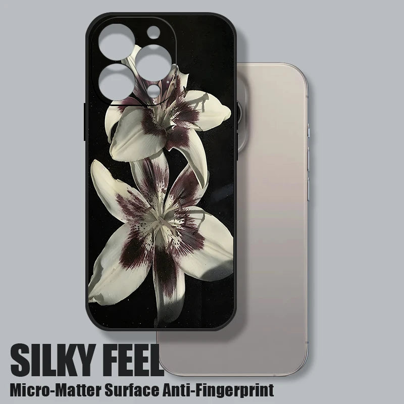 Wrist Strap Lanyard TPU Phone Case For iPhone 17 16 15 Pro Max 12 13 14 Pro Max Air 11 Lily Flower Pattern Soft Silicone Cover