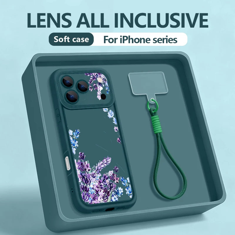 Wrist Strap Lanyard Phone Case For iPhone 17 Pro Max Air 16E 16 14 15 Pro 12 13 Pro Max 11 Tiny Hearts Pattern Soft TPU Cover