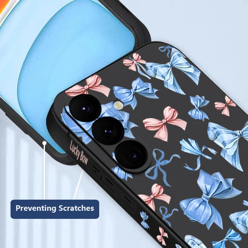 Blue Bowknot Print Phone Case For Samsung Galaxy S25 S24 S22 Ultra S23 FE A17 A56 A16 A55 A25 A15 A36 A35 A54 5G Soft TPU Cover
