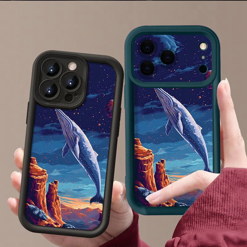 Blue Whale Printed TPU Phone Case For iPhone 17 16e 15 16 Pro Max 14 16 Plus For iPhone Air 13 12 Pro Soft Silicone Cover Cases