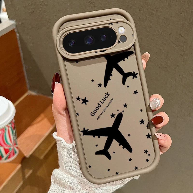 Airplane Printed TPU Case For Google Pixel 8 7 Pro Pixel 9 Pro XL Shockproof Soft Silicone Phone Cover For Google Pixel 7A 8A