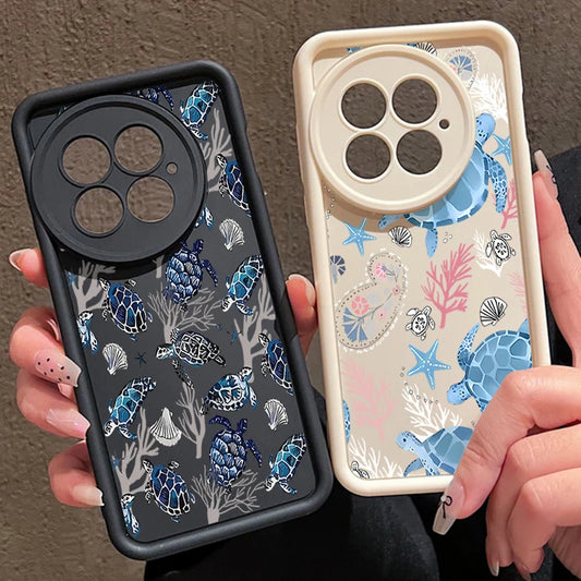 Soft Silicone Phone Case For OnePlus 13 13T 12 13R 12R 11R 5G Shockproof Sea Turtle Pattern TPU Cover For OnePlus Ace 5 3 2