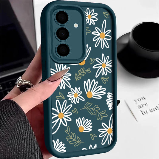Soft TPU Case For Samsung Galaxy A56 A17 A36 A26 A55 A16 A15 A25 A54 5G S25 Edge S22 S23 Ultra S24 FE Art Flowers Phone Cover