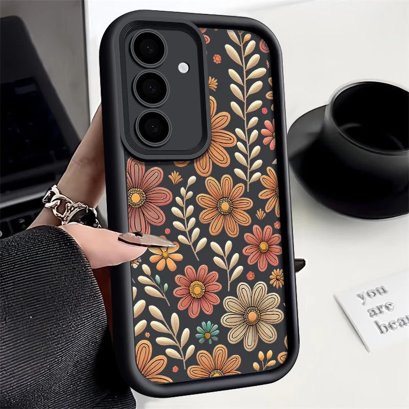 Cartoon Sunflower Print Case For Samsung Galaxy A17 A57 A56 A16 A55 A15 A37 A35 5G S26 S25 S24 Ultra S23 S24 FE TPU Phone Cover
