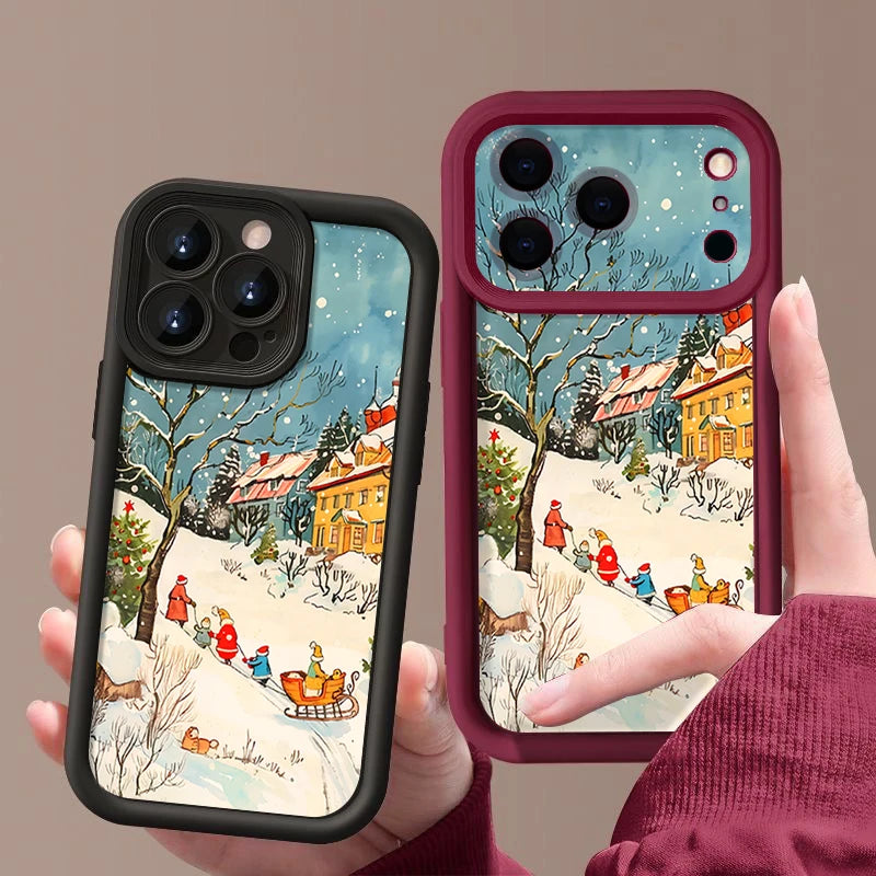 Soft TPU Phone Case For iPhone 17 16e 15 16 Pro Max 14 16 Plus For iPhone Air 13 12 Pro Max Winter Snow Scenery Pattern Cover