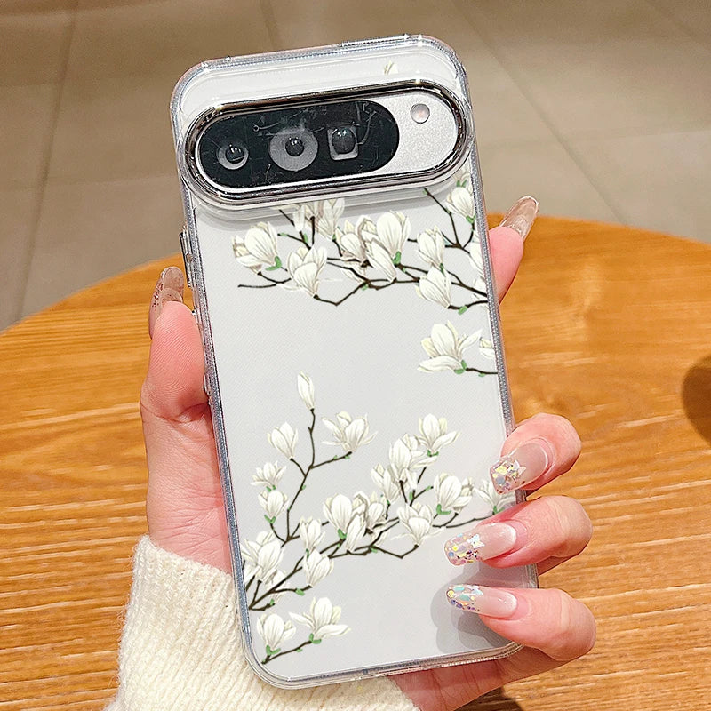 Cartoon Flower Pattern TPU Phone Case For Google Pixel 10 9 8 7 Pro Pixel 9 10 Pro XL 7A 8A 9A Soft Silicone Clear Back Cover