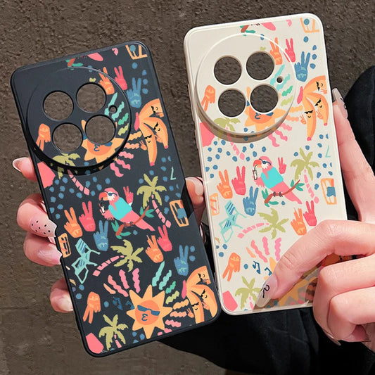 Lanyard Soft TPU Phone Case For OnePlus 15 13 13T 12 13R 12R 11R Abstract Art Paintings Cover For OnePlus Nord 5 Ace 5 3 2 5G