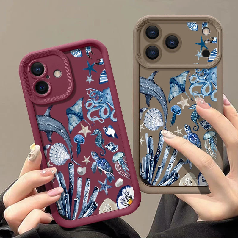 The Underwater World Printed Phone Case For iPhone 17 16e 15 16 Pro Max 14 16 Plus For iPhone Air 13 12 Pro Soft TPU Back Cover