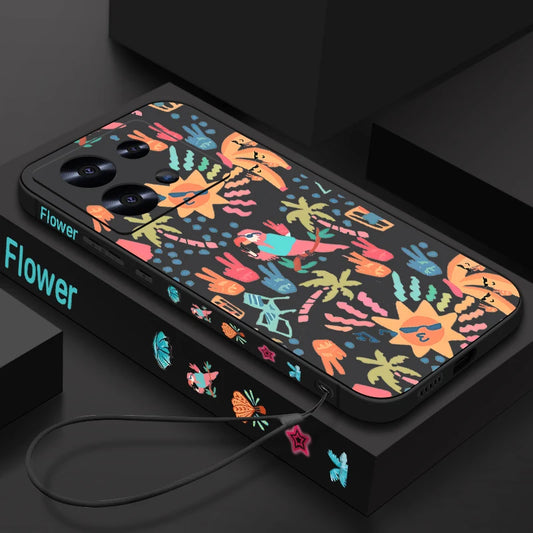 Abstract Art Paintings Soft TPU Case For Xiaomi Redmi Note 14 13 12 Pro 4G Note 13 14 Pro Plus 5G 13C 11 Pro Lanyard Phone Cover