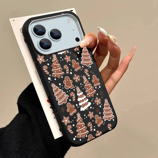 Mini Christmas Trees Case For iPhone Air 17 16e 16 15 14 Pro Max 13 12 17 Pro Max 11 Soft Silicone Leather Texture Phone Cover