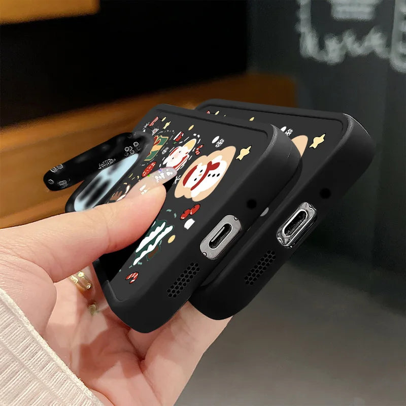 Christmas Tree Printed Lens Frame Holder Case For Xiaomi Redmi Note 13 Pro 12 11 Pro 5G 13C 4G Kickstand Soft TPU Phone Cover