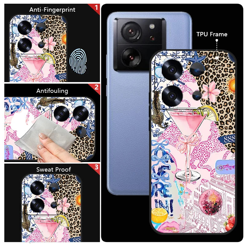 Leopard Print Pattern TPU Phone Case For Xiaomi Redmi Note 14 13 12 Pro 4G Note 13 14 Pro Plus 5G 13C 11 Pro Soft Silicone Cover