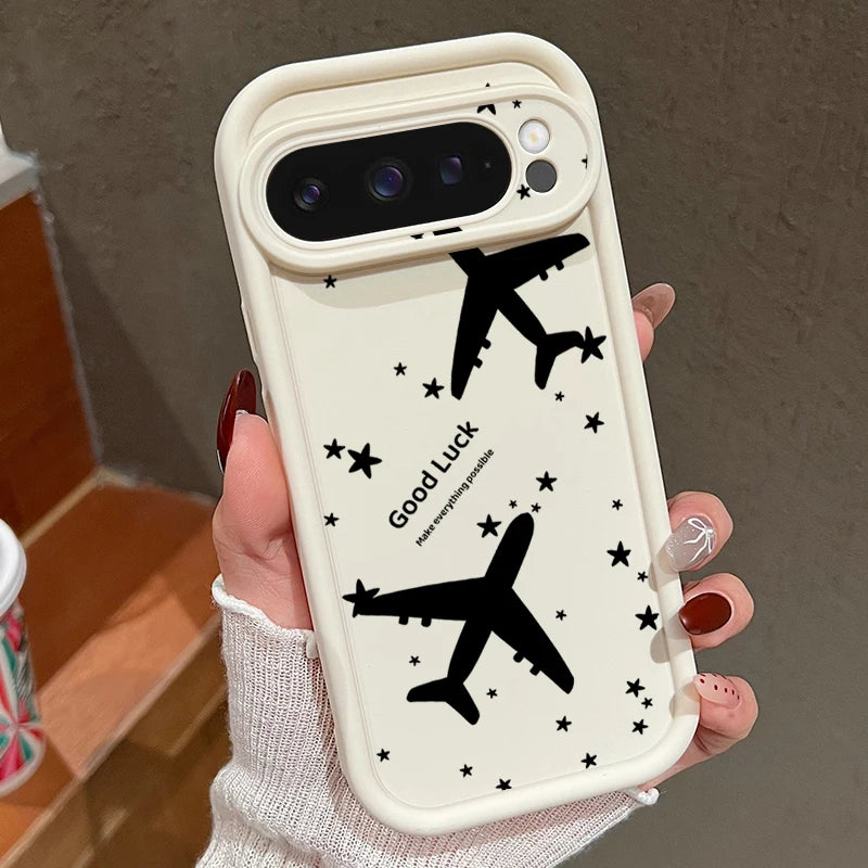 Airplane Printed TPU Case For Google Pixel 8 7 Pro Pixel 9 Pro XL Shockproof Soft Silicone Phone Cover For Google Pixel 7A 8A