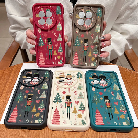 Soft TPU Phone Case For OnePlus 15 13 13T 12 13R 12R 11R 5G Christmas Tree Snowman Pattern Back Cover For OnePlus Nord 5 Ace 5 3