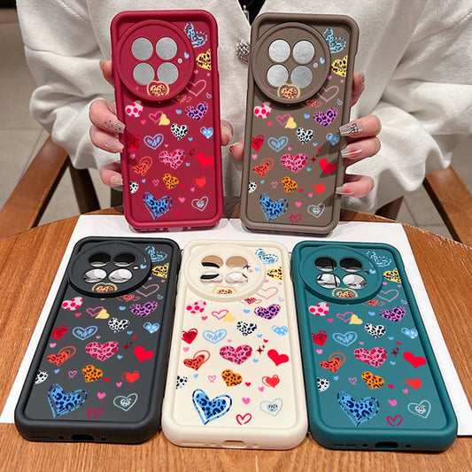 Soft TPU Phone Case For OnePlus 15 13 13T 12 13R 12R 11R 5G Colorful Love Heart Printed Back Cover For OnePlus Nord 5 Ace 5 3 2