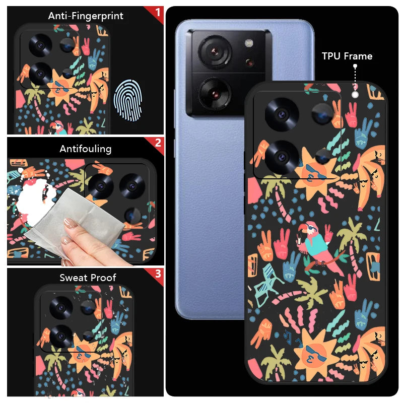 Abstract Art Paintings Soft TPU Case For Xiaomi Redmi Note 14 13 12 Pro 4G Note 13 14 Pro Plus 5G 13C 11 Pro Lanyard Phone Cover