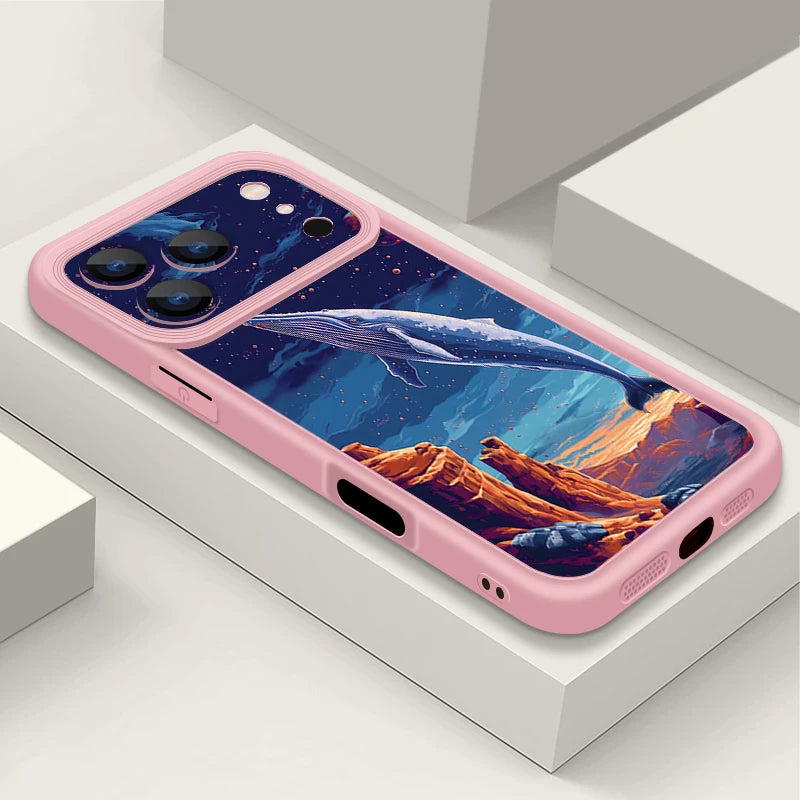 Blue Whale Printed TPU Phone Case For iPhone 17 16e 15 16 Pro Max 14 16 Plus For iPhone Air 13 12 Pro Soft Silicone Cover Cases