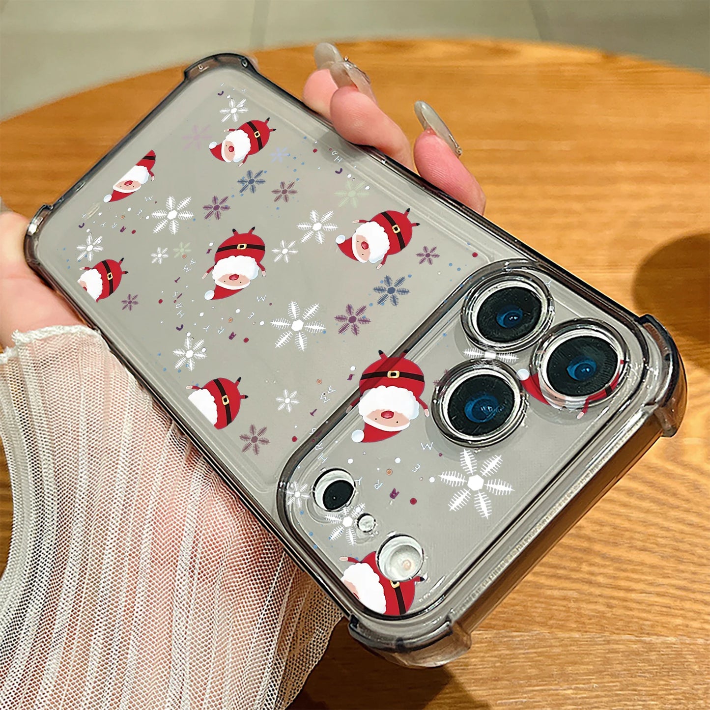 Clear Soft TPU Phone Case For iPhone 17 Pro Max Air 16 15 Pro Max 14 13 12 Pro Max 11 Christmas Tree Pattern Transparent Cover