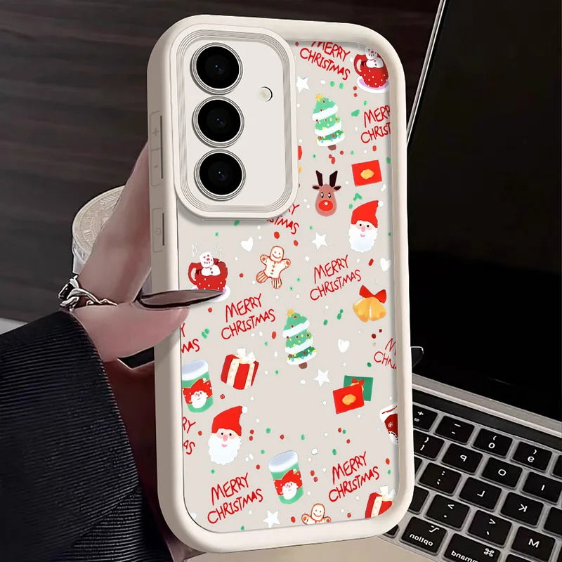 Christmas Pattern TPU Case For Samsung Galaxy A17 A56 A16 A55 A15 a36 A25 A26 5G S25 Edge S23 S24 Ultra S24 S25 FE Phone Cover