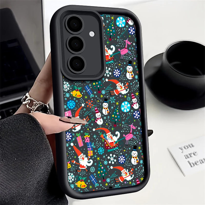 Christmas Snowman Print TPU Case For Samsung Galaxy A17 A56 A16 A55 A15 A25 A36 A26 5G S25 Edge S23 S24 Ultra S24 S25 FE Cover