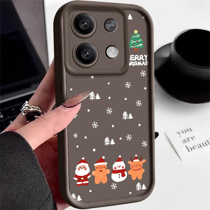 Merry Christmas Phone Case For Xiaomi Redmi Note 14 13 12 Pro 4G Note 13 14 Pro Plus 5G 13C 11 10 Pro Soft Silicone TPU Cover