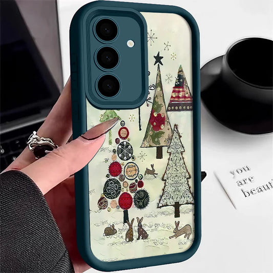 Christmas Tree Printed TPU Case For Samsung Galaxy A17 A56 A16 A55 A15 A25 A26 5G S25 Edge S23 S24 Ultra S24 S25 FE Phone Cover
