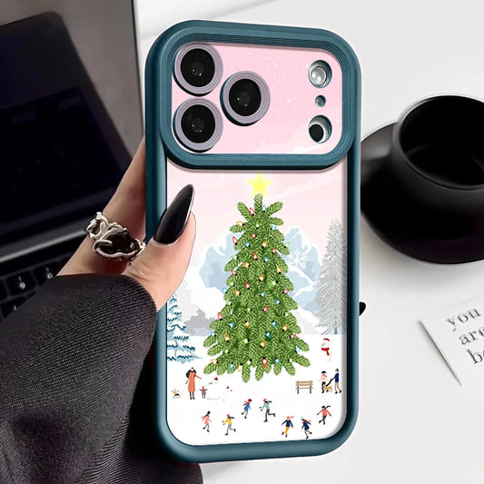 TPU Phone Case For iPhone 17 16e 15 16 Pro Max 14 16 Plus For iPhone Air 13 12 Pro Max Christmas Tree Pattern Silicone Cover