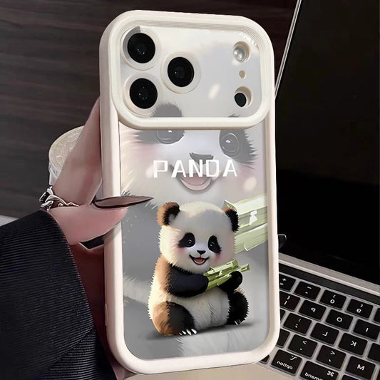 Smiling Panda Printed Soft TPU Phone Case For iPhone 17 Pro Air 16e 15 16 Pro Max 14 16 Plus 13 12 Pro Max Silicone Back Cover