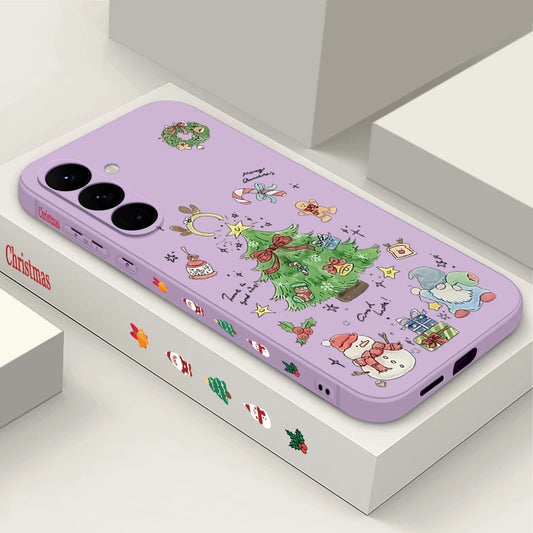 Christmas Tree Phone Case For Samsung Galaxy S25 S24 S22 Ultra S23 FE A17 A56 A16 A55 A25 A15 A36 A35 A54 5G Soft Silicone Cover