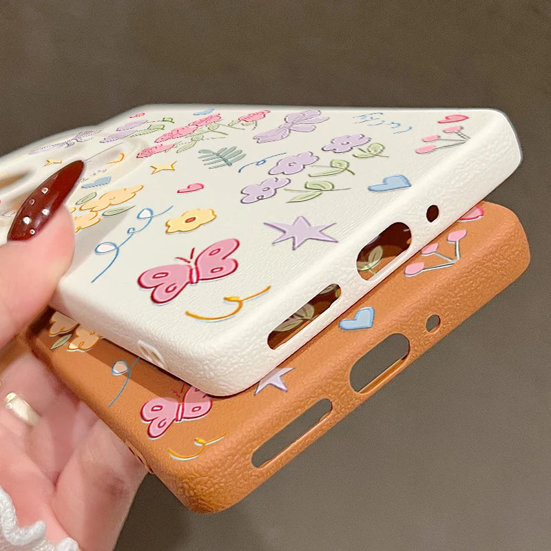 Case For Xiaomi Redmi Note 14 13 Pro Plus 12 Pro 5G Note 13 11S 13C 14 4G Cartoon Printed Leather Texture Soft TPU Phone Cover