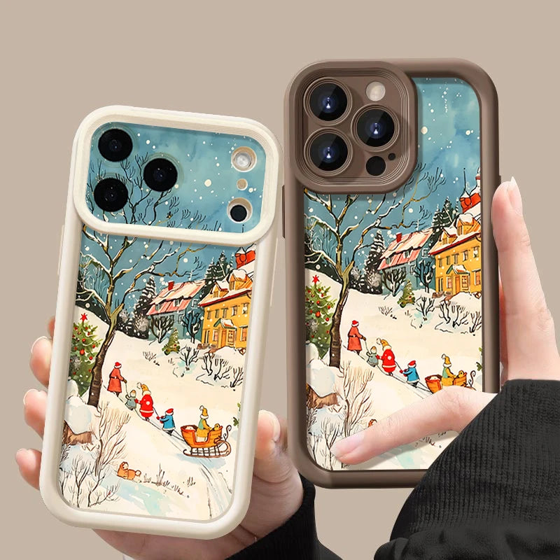 Soft TPU Phone Case For iPhone 17 16e 15 16 Pro Max 14 16 Plus For iPhone Air 13 12 Pro Max Winter Snow Scenery Pattern Cover