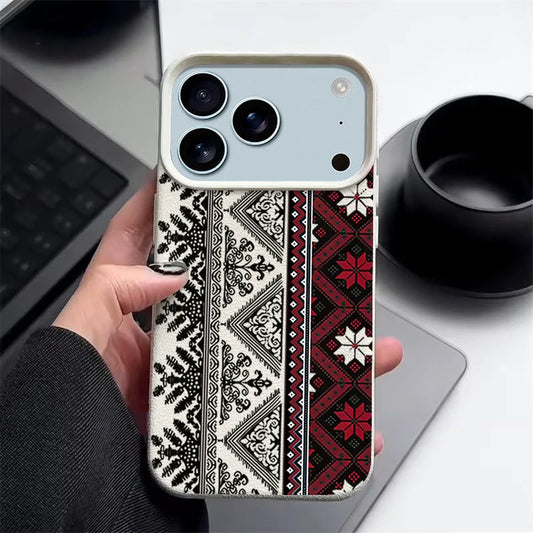 Vintage Totem Pattern TPU Phone Case For iPhone 17 16e 16 15 Pro Max 14 13 12 Pro Max 11 Air Soft Leather Texture Silicone Cover