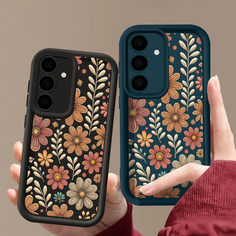 Cartoon Sunflower Print Case For Samsung Galaxy A17 A57 A56 A16 A55 A15 A37 A35 5G S26 S25 S24 Ultra S23 S24 FE TPU Phone Cover