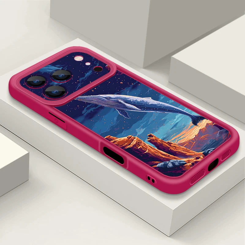 Blue Whale Printed TPU Phone Case For iPhone 17 16e 15 16 Pro Max 14 16 Plus For iPhone Air 13 12 Pro Soft Silicone Cover Cases