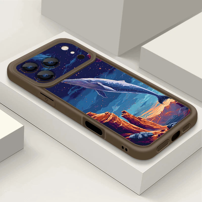Blue Whale Printed TPU Phone Case For iPhone 17 16e 15 16 Pro Max 14 16 Plus For iPhone Air 13 12 Pro Soft Silicone Cover Cases