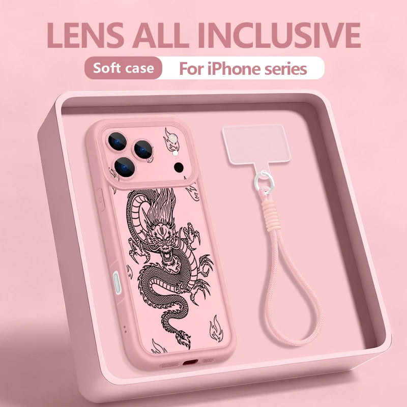 Wrist Strap Lanyard Phone Case For iPhone 17 Pro Max Air 16E 16 14 15 Pro 12 13 Pro Max 11 Black Butterfly Pattern TPU Cover