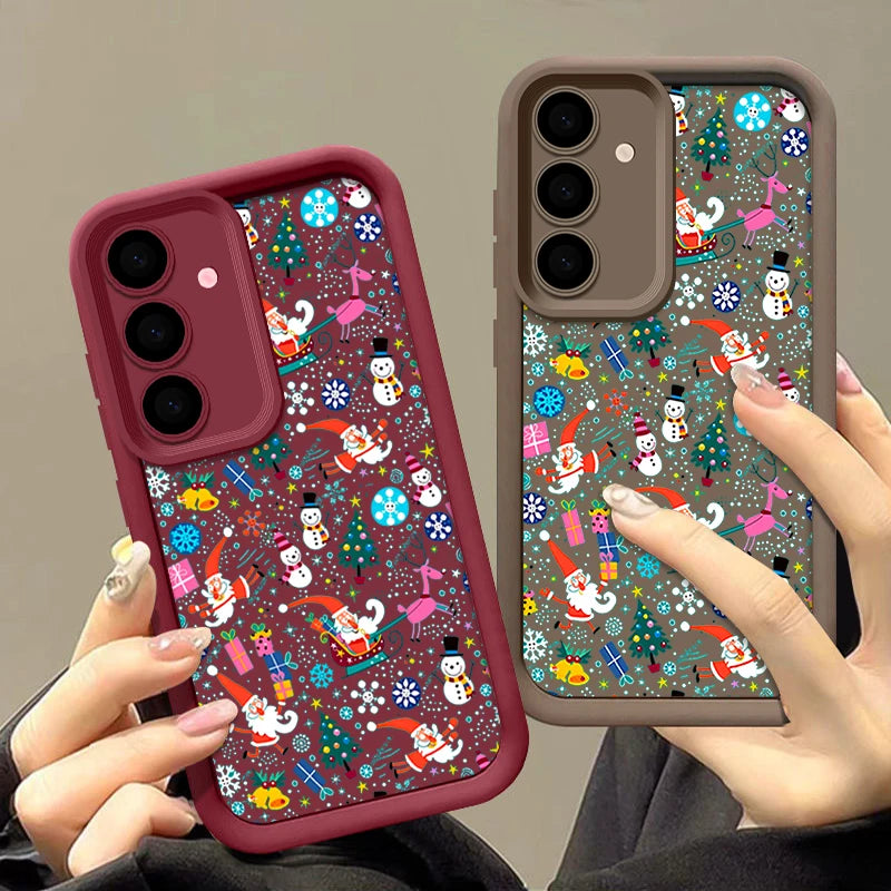 Christmas Snowman Print TPU Case For Samsung Galaxy A17 A56 A16 A55 A15 A25 A36 A26 5G S25 Edge S23 S24 Ultra S24 S25 FE Cover