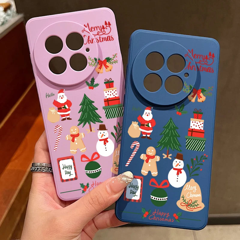 Merry Christmas Pattern Silicone Phone Case For OnePlus 13 12 13R 12R 11R 5G Shockproof Soft TPU Cover For OnePlus Ace 5 3 2