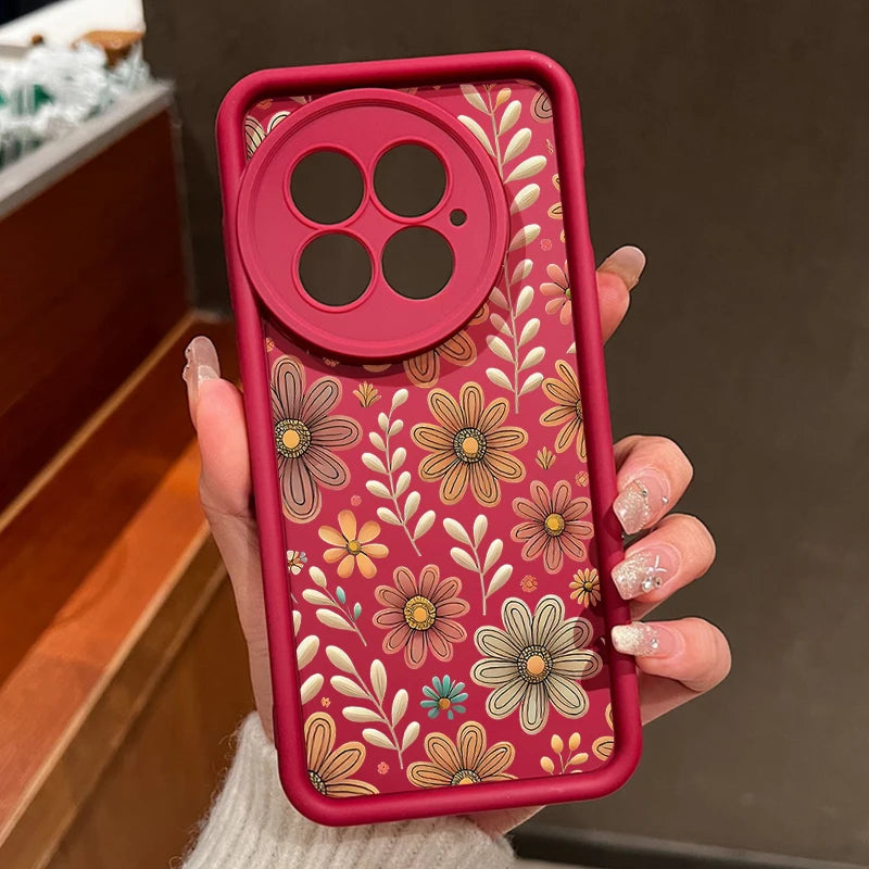 Cartoon Flowers Printing Phone Case For OnePlus 15 13 13T 12 Nord 5 13R 12R 11R 5G Soft Silicone TPU Cover For OnePlus Ace 5 3