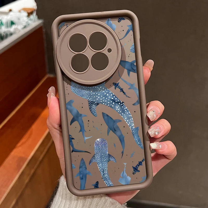 Soft Silicone Phone Case For OnePlus 13 13T 12 13R 12R 11R 5G Shockproof Sea Whale Printing TPU Cover For OnePlus Ace 5 3 2